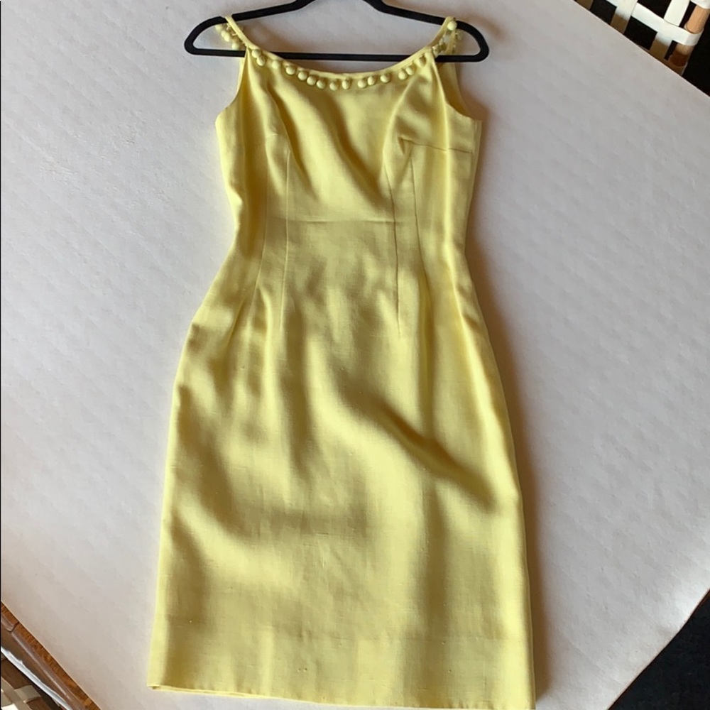 Vintage yellow linen dress